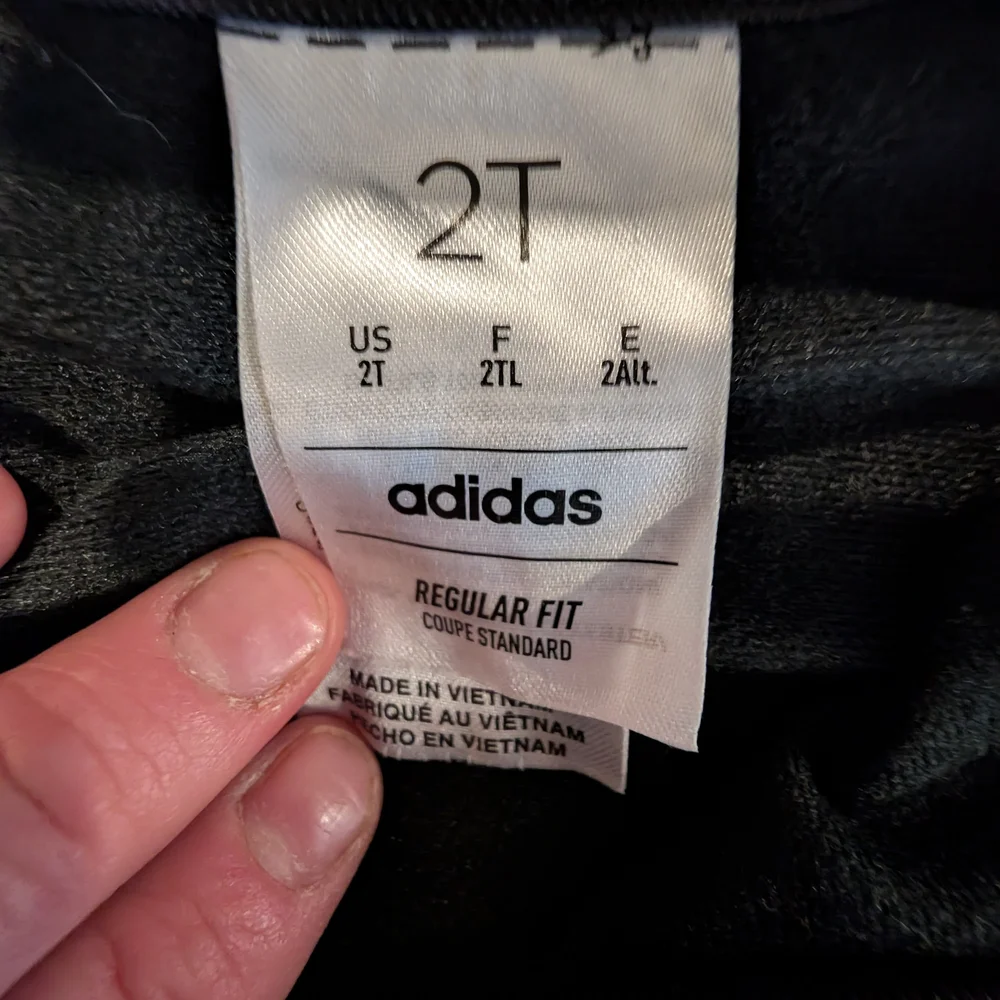 Adidas 2T Kids Black and White Track Jacket